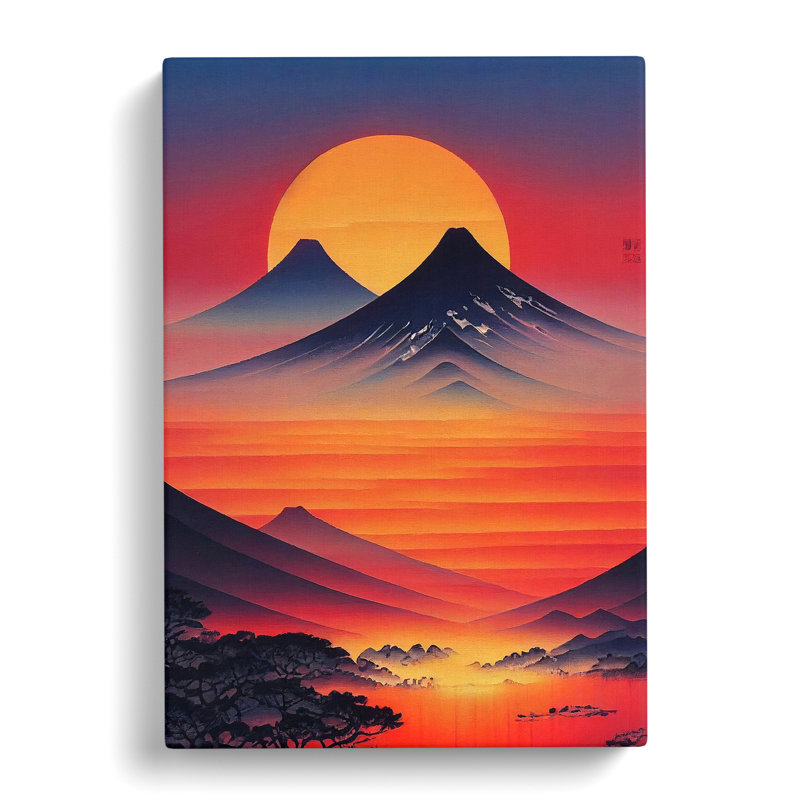 Kendleton Japanese Sunset - Wrapped Canvas, 76cm H x 50cm W x 3cm D