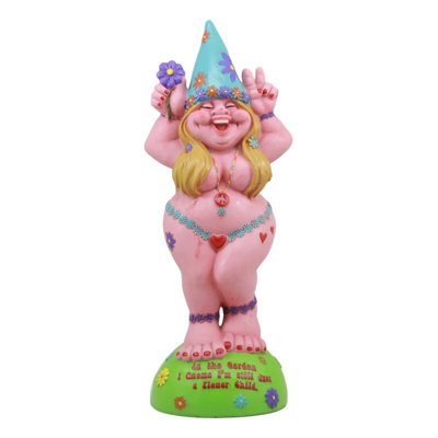 Statue de gnome hippie Johant