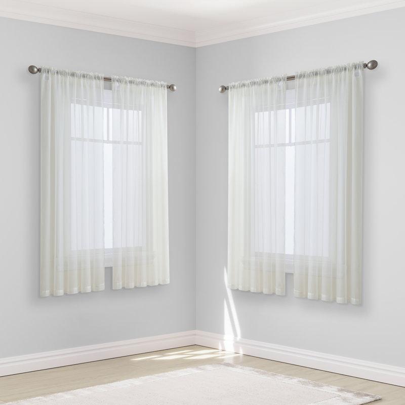 Dipankar Sheer Curtain, Ivory, 54" W x 54" L
