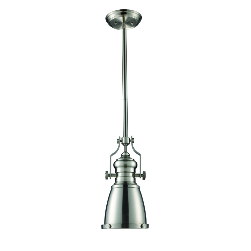 Mini-luminaire suspendu 1 lumière de 7,5 po Chadwick - nickel satiné