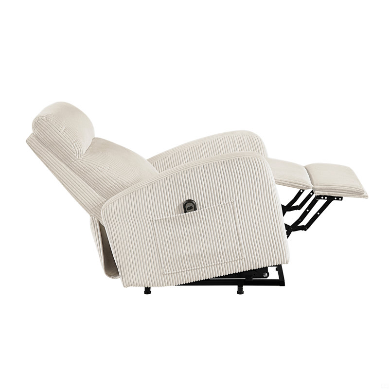 Power Lift Chair Recliner 1Pc Plush Corduroy Upholstery, Beige