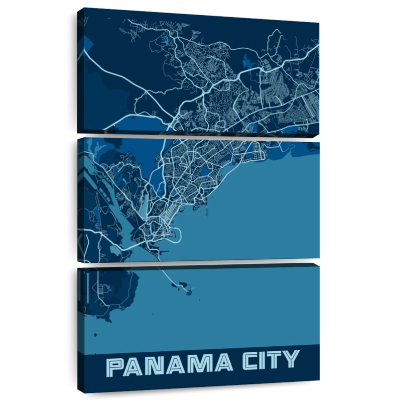 Carte de la ville de Aliaz, Panama, H 32 po x l 20 po