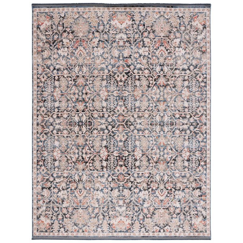 Oriental Area Rug in Blue/Ivory, Rectangle 8' x 10'