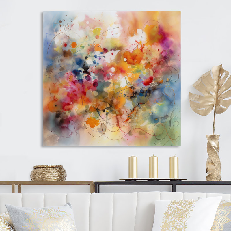 «Colorful Transformations Of Flow I» sur toile, H 16 po x l 16 po x P 1 po, Toile tendue
