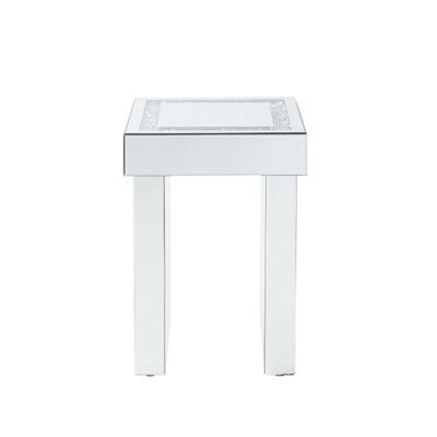 Table de bout Noralie, miroir et faux diamants