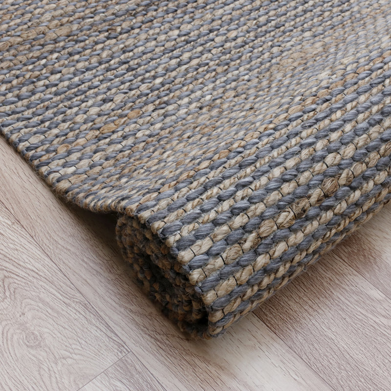 Anant Striped Hand-Woven Jute Blend Area Rug, Rectangle 9' x 12'