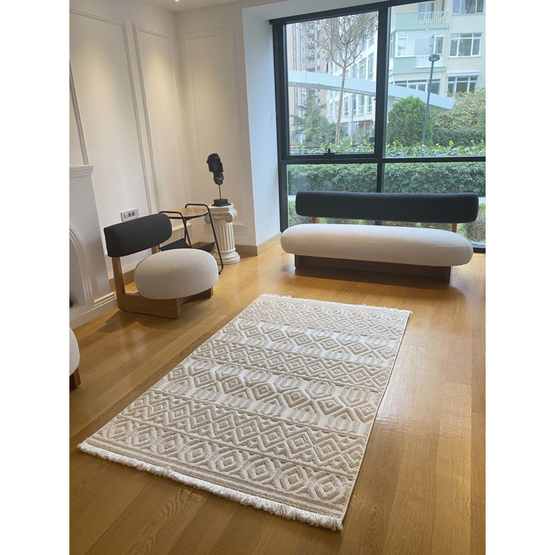 Tapis en coton Laneta, Carré 3 pi 3 po