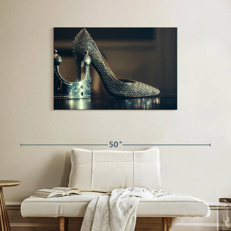 Shuttleworth Silver High Heels, 26" H x 39" W