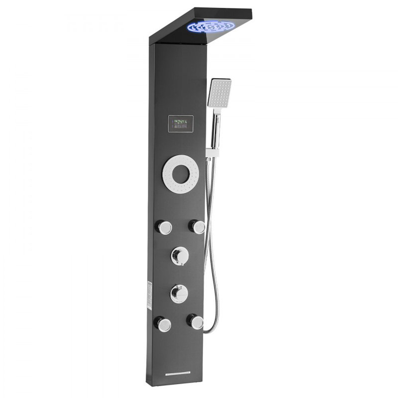 Shower Panel Tower System Stainless Steel Column Rainfall Head Massage Jet 6Mode