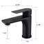 Robinet de lavabo pour salle de bain à poignée simple - noir mat, fabrication en laiton, installation de trous, conception moderne, robinet en céramique, robinet noir à température réglable, savoir-faire, réglage, flair, contrôle du froid et du chaud-124464773