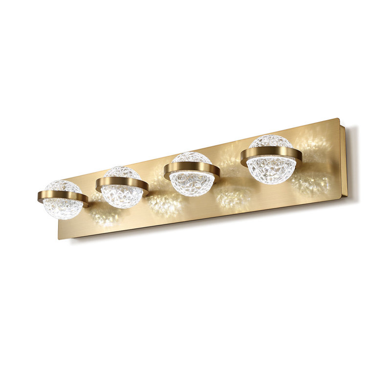 4 - Light Dimmable LED Vanity Light, Gold