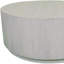  Table basse ronde 42 "en bois massif blanc vieilli - tambour moderne-130080716
