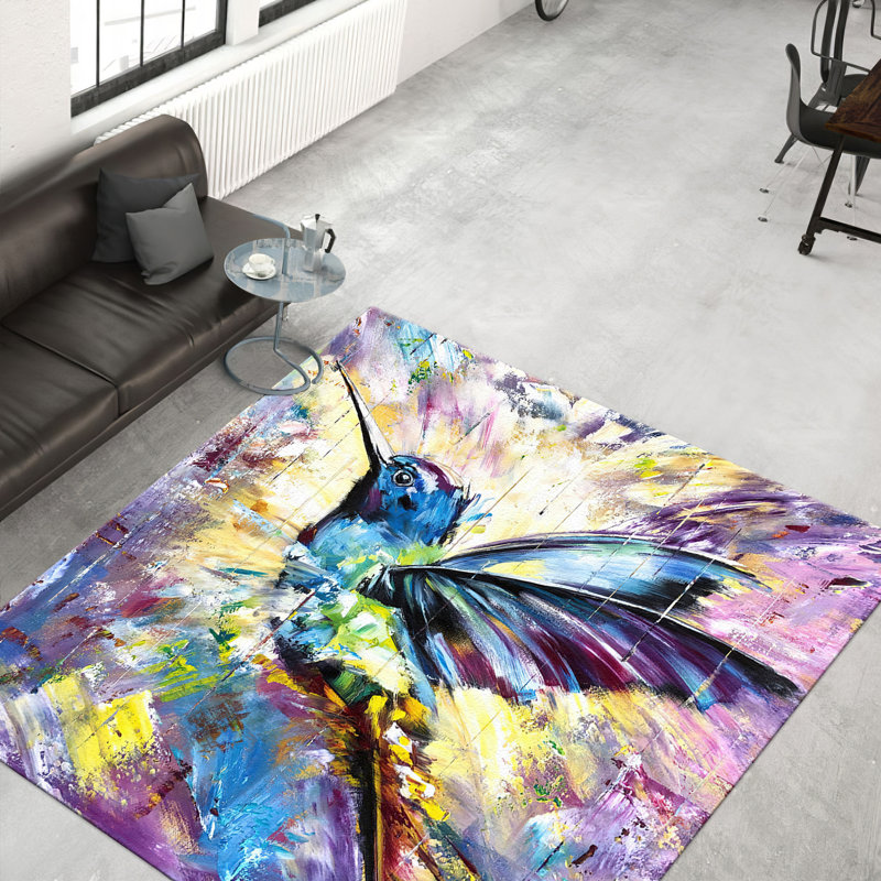 Large Printed Rug with Pile Soft Type and Intricate Floral Design for a Touch of Elegance in Living Room Spaces, Square 2'