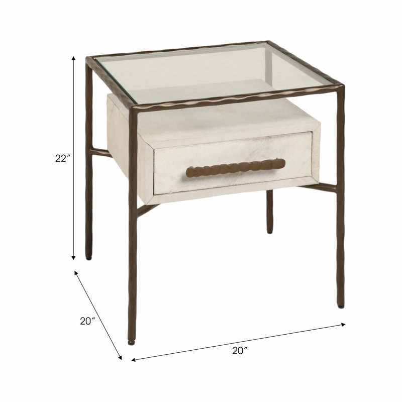 22" Azamara Real Hide Accent Table