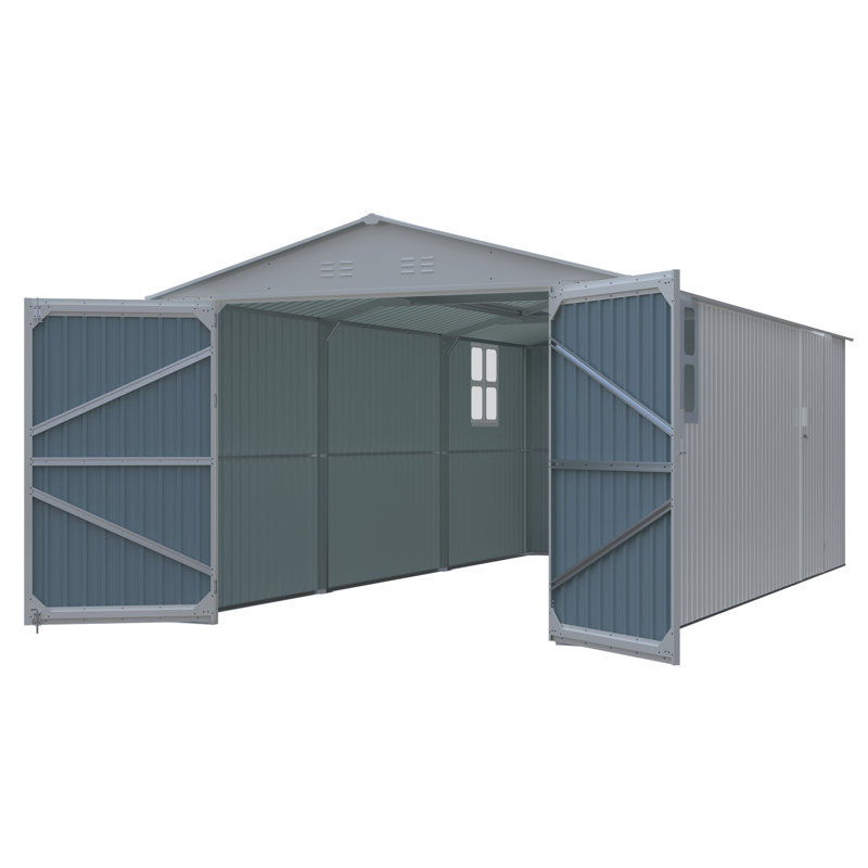 Remise de rangement extérieure 20 x 10 pi, Blanc cassé + gris
