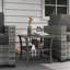 Table d'appoint en rotin, table de bout d'extérieur avec tablette de rangement, cadre carré en aluminium, table basse avec plateau en verre trempé, gris mélangé-362551691