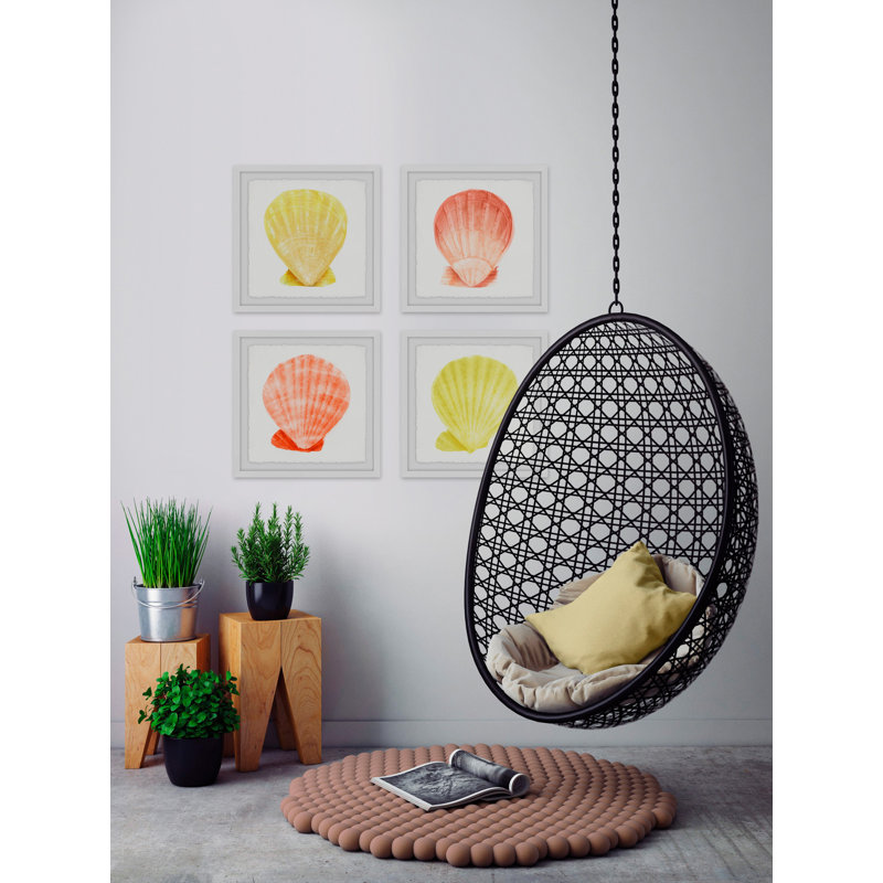 Sea Shells Wonder - ensemble de 4 reproductions de cadres photo, H 32 po x l 32 po x P 1,5 po