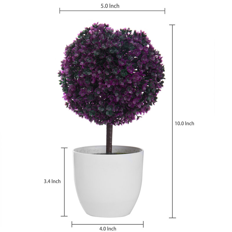 25.4cm Faux Boxwood Topiary in Pot