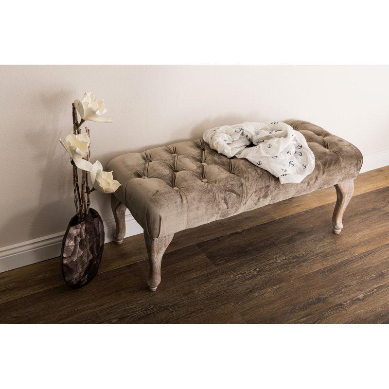 Glennon Polyester Upholstered Bench, Brown