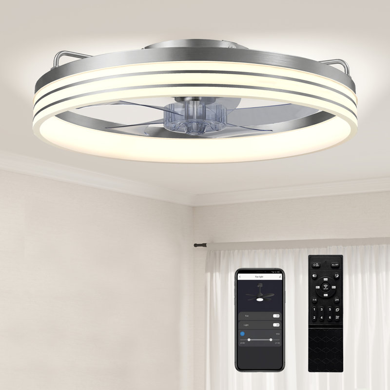 50cm Ceiling Fan with LED Lights, Silver