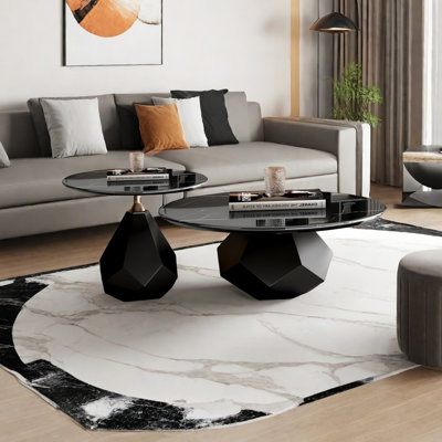 Modern simple round marble coffee table