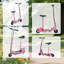 HOMCOM Foldable Powered Scooter with Adjustable Handle, Brake, Pink
