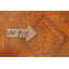 Tapis orange noué à la main de conception unique 3 pi 8 po x 4 pi 10 po