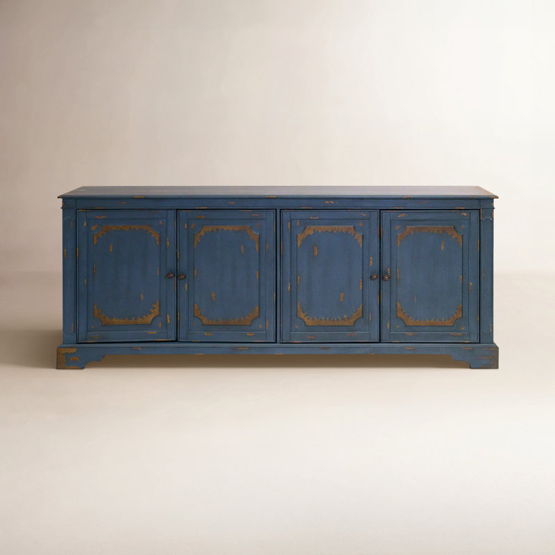 Daisetta 65'' Media Console, Blue, 32"H x 80"W x 16"D