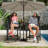 Outdoor Recycled Poly Adirondack Barstools With Connecting Tray, Patio High Adirondack Chairs for Deck, Backyard, Balcony, Outdoor Bar Height AdirondackChairs Set of 2-43203390
