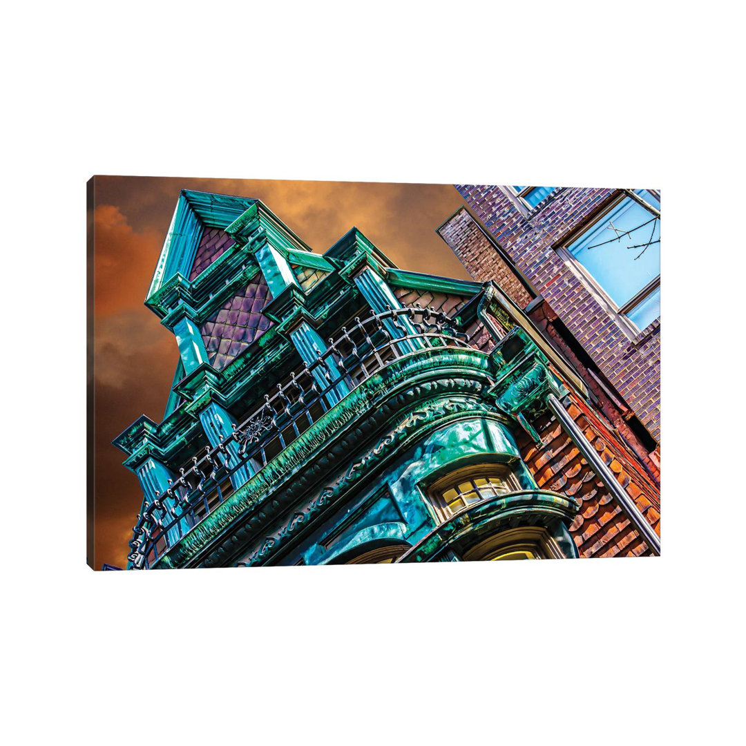 Victorian On Dearborn And Goethe Chicago von Raymond Kunst - Gallery-Wrapped Canvas Giclée on Canvas