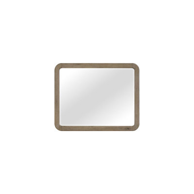 Miroir de paysage d'inspiration anglaise en chêne noueux avec grain de bois naturel et charme rustique pour une décoration intérieure élégante