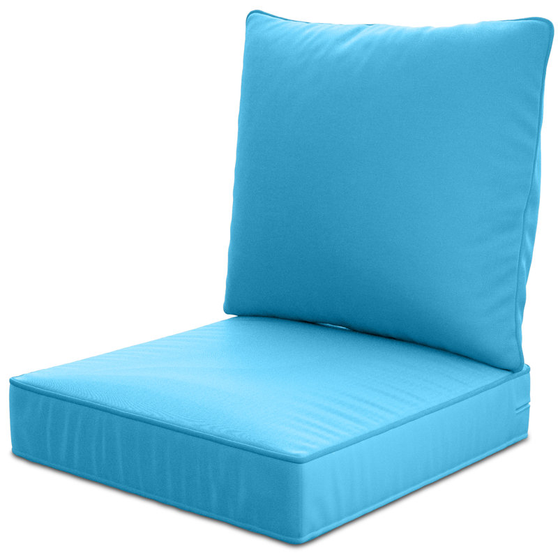 24" X 24" X 6" Outdoor Deep Seat Cushions Set, 1, Lake Blue