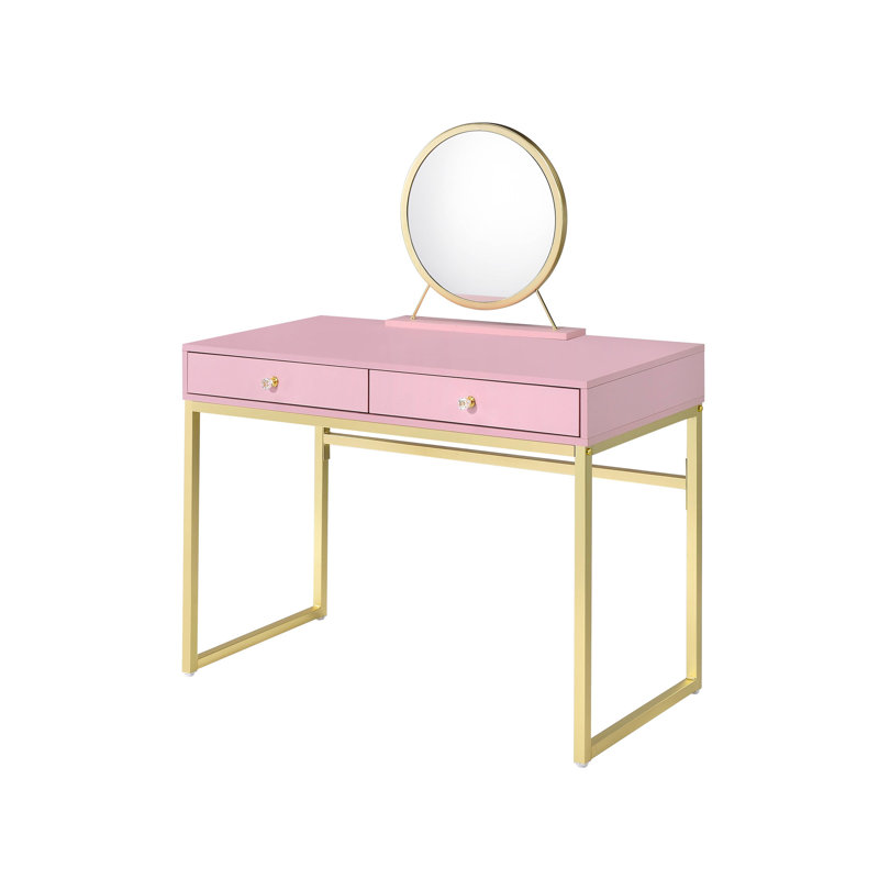 Bureau de coiffeuse avec miroir et plateau à bijoux (sans la chaise)