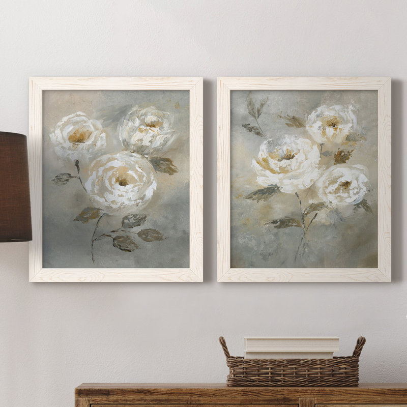 «Soft and Bold I», ensemble de 2 reproductions d'art, Pas de tapis, Toile avec cadre blanc, H 20 po x l 17 po x P 1 po