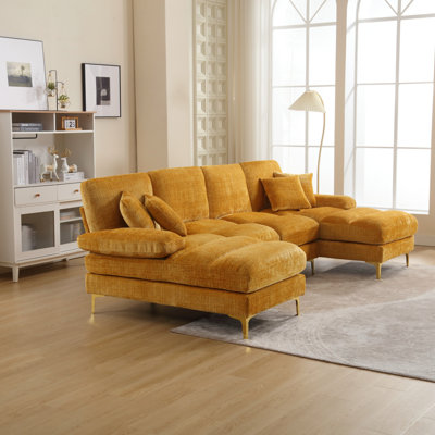 Canapé modulaire moderne en U en chenille