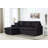 82"W Black Linen Fabric Reversible Sleeper Sectional Sofa With Storage Chaise