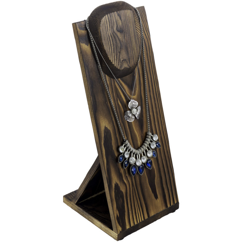 Rustic Solid Wood Necklace Jewellery Stand