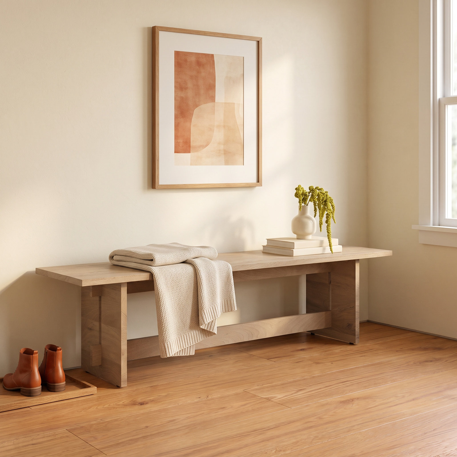 Dalina 66 " Bench, Light Brown