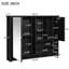 Armoire de rangement de salle de bain murale de 36 po avec tablette - étagères réglables noires modernes et miroir
