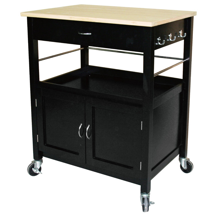 Shop our Create-a-Cart Solid Wood Natural Finish Kitchen Cart w/ Solid Wood  Natural Finish Top by