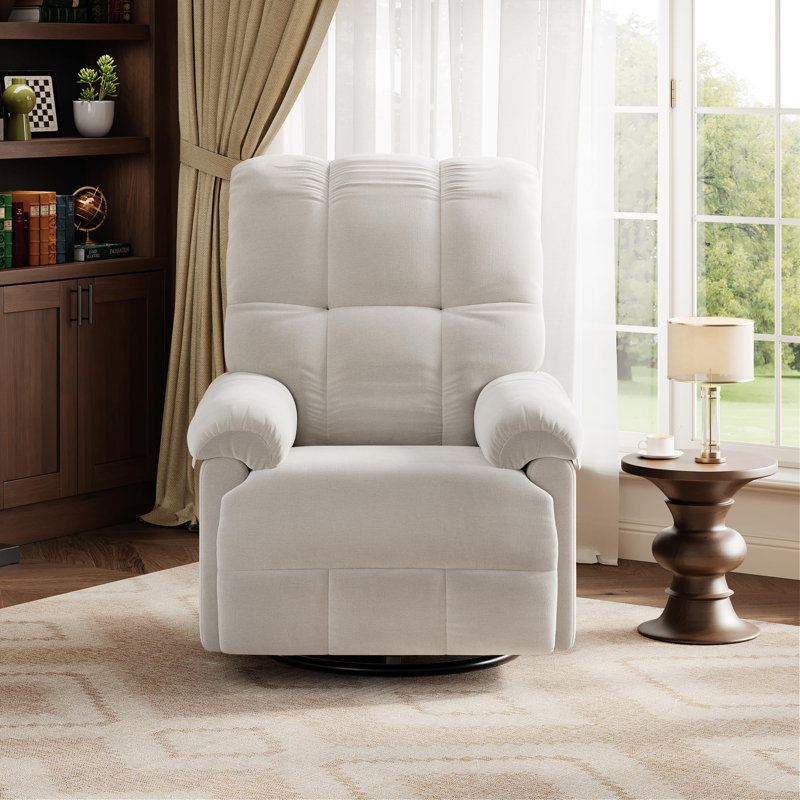 Fauteuil inclinable manuel, inclinable et pivotant en chenille, Beige