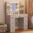 Makeup Vanity Desk With 10 Light 3 Lighting Modes Brightness And Mirror And Power Outlet