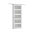 Porte coulissante 60 po x 80 po à panneaux en verre givré blanc avec ensemble de quincaillerie d'installation et porte coulissante -121372599-111059102