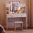 Smart Makeup Vanity Desk with USB Charging, 3-Level LED Lighting