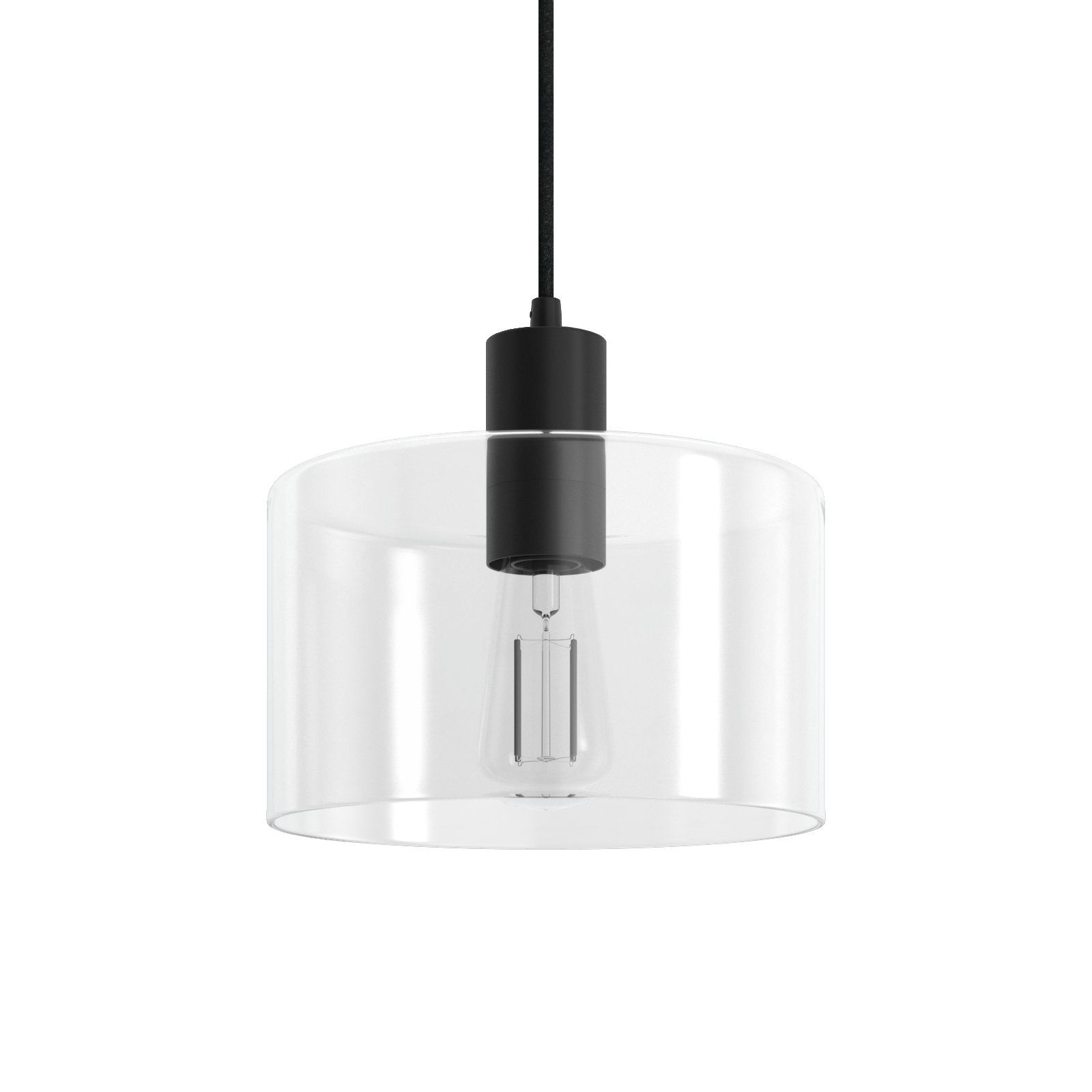 Henri Single Light Glass Dimmable Pendant, Blackened Bronze, Clear