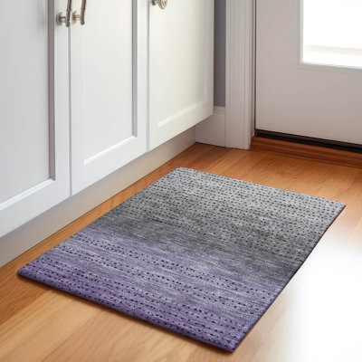 Machine Washable Indoor/Outdoor Xhevrie Purple Rug