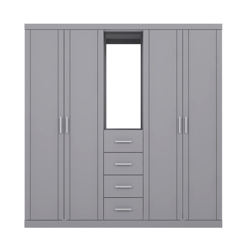 Kimberley 4 Door 4 Drawer Combi Fitment Wardrobe, Cool Grey