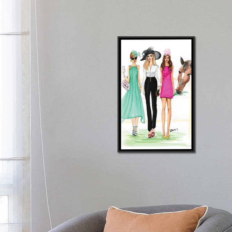 « derby time », reproduction d’impression sur toile, H 26 po x l 18 po x P 1,5 po, Toile avec cadre noir, Pas de tapis