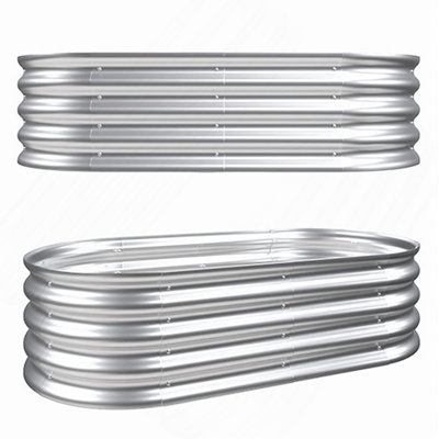 Ensemble de jardin surélevé 2 pièces 4 x 2 x 1 pi, jardin surélevé galvanisé pour l'extérieur pour légumes, fleurs et herbes, robuste, résistant à la rouille, facile à assembler