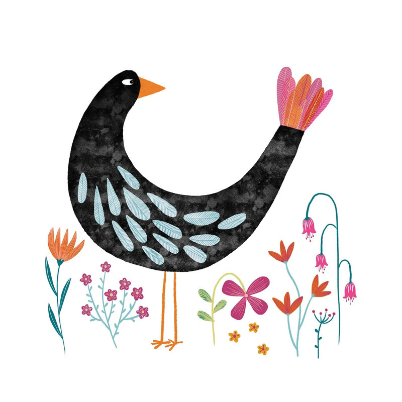 Bird with a Fancy Tail 1 Piece Wrapped Canvas Wall Art, 30.48 cm H x 30.48 cm W